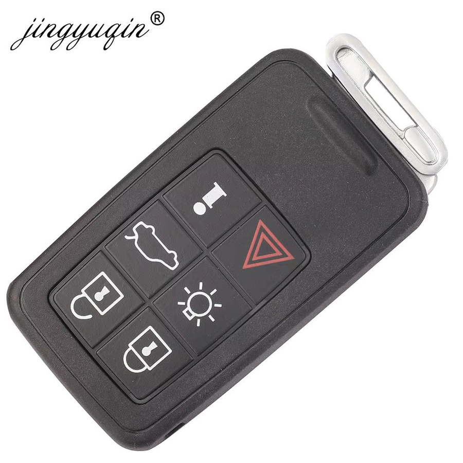 Jingyuqin Smart Auto Schlüssel Shell Fall Fob Fernbedienung Abdeckung Ersatz für Volvo S60 V60 S80 XC70 XC60 V70 V40 2008-2017, Schwarz, 5/6 Tasten - Bild 2