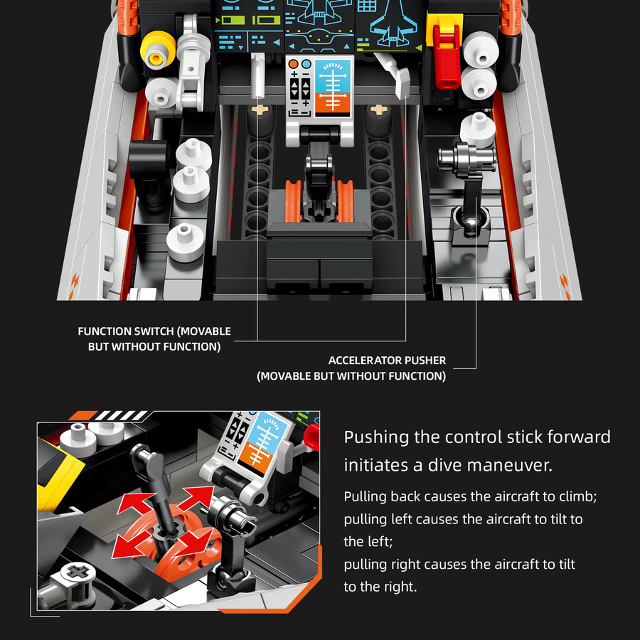 Doubuilt Kampfjet mit Startbucht, Mini-Bausteinset, 3D-Militärflugzeugmodell - Bild 4