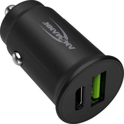 Ansmann InCar Charger CC230PD USB-Autoladegerät mit USB-A und USB-C in Schwarz, 30W - Bild 1