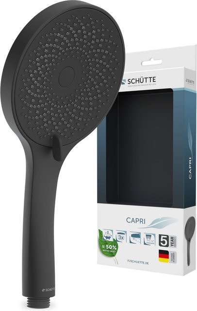 Schütte Handbrause Capri Schwarz Matt mit Anti-Limescale-Funktion und verschiedenen Strahlarten - Bild 3