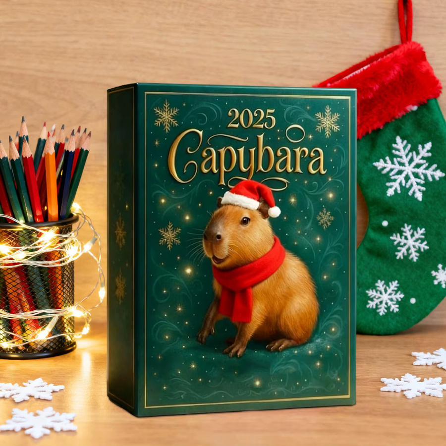 Advent Kalender 2025 mit Tier-Motiven, 2D Weihnachtsbaum-Anhänger für Tisch und Regal, grün und mehrfarbig - Bild 6