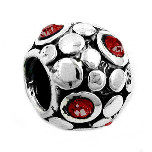 SIGO Bead, 925 Silber, Kristall, Rubin, Rot - Bild 1