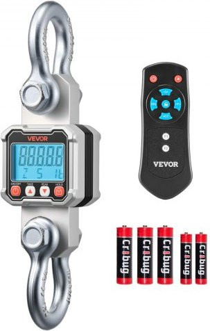 VEVOR Digitale Kranwaage mit LCD-Display und Fernbedienung, Silber, Tragkraft 3000 kg, Industrielle Hängewaage aus Aluminium mit 500 g Unterteilung - Bild 1
