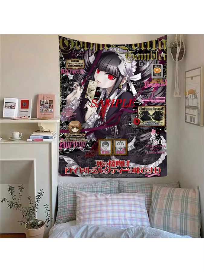 VIKAMA Teya Wandteppich Gothic-Animation Anime Wandtuch in Multicolour, Breite: 130 cm, Höhe: 130 cm - Bild 2