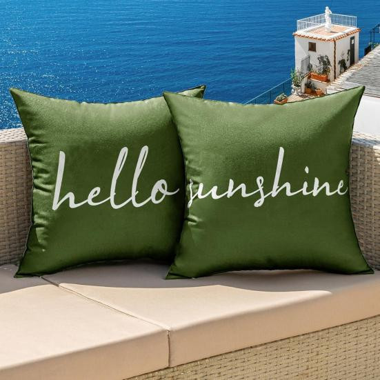 2 Stück NOHS Cushions Outdoor-Kissenbezüge aus Polyester, quadratisch, wasserabweisend und fleckabweisend, Farbe: See-Blau, B/B: 45 x 45 cm - Bild 4
