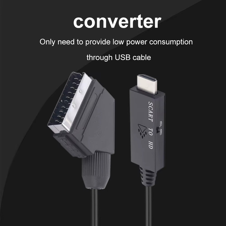 VODOOL SCART zu HDMI Konverter Adapter für Full HD 1080P Video und Audio in Schwarz - Bild 4