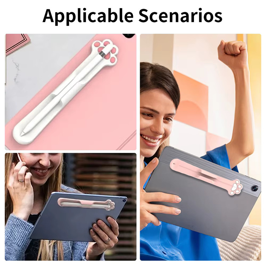 DANYCASE Stifthalter aus Silikon im Katzenpfoten-Design für Apple Pencil 1. und 2. Generation sowie Samsung, Huawei und Xiaomi - Bild 2