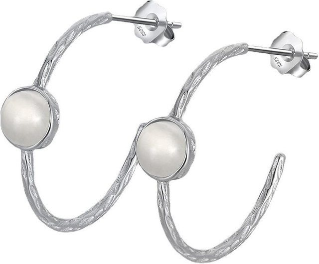 Ohrstecker 925 Silber, Mondstein, Gold, Damen - Bild 1