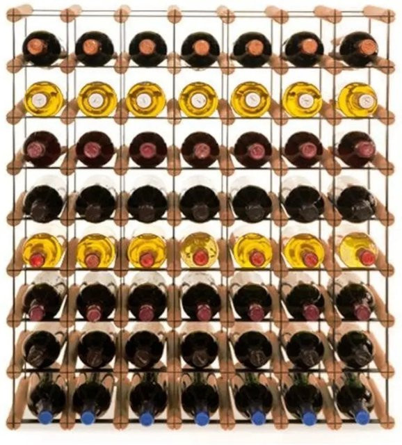 PROREGAL Modulares Weinregal Vinotega Mod Metal aus massivem Kiefernholz, Braun geölt, H x B x T: 82,5 x 72,5 x 24,5 cm - Bild 1