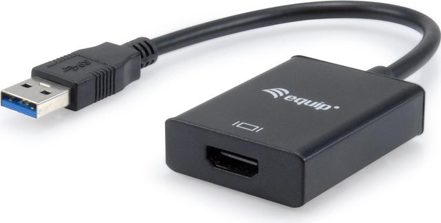 Equip USB 3.0 auf HDMI Adapter in Schwarz mit USB Typ-A und Full HD Auflösung 1920 x 1080 Pixel - Bild 1