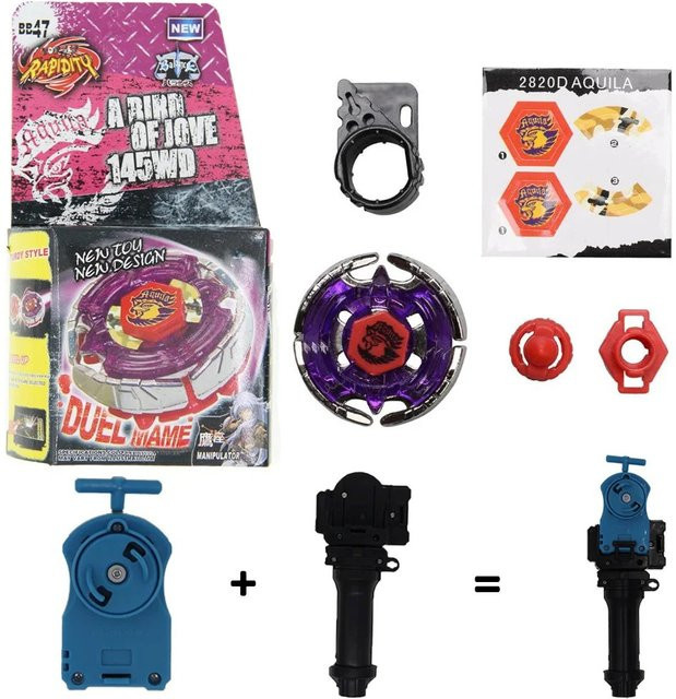 LDCX Metal Gyro B-X Toupie Burst Lucifer The End Earth Eagle Aquila 145WD BB47 Ripper mit Griff, blaue Zugleine - Bild 1