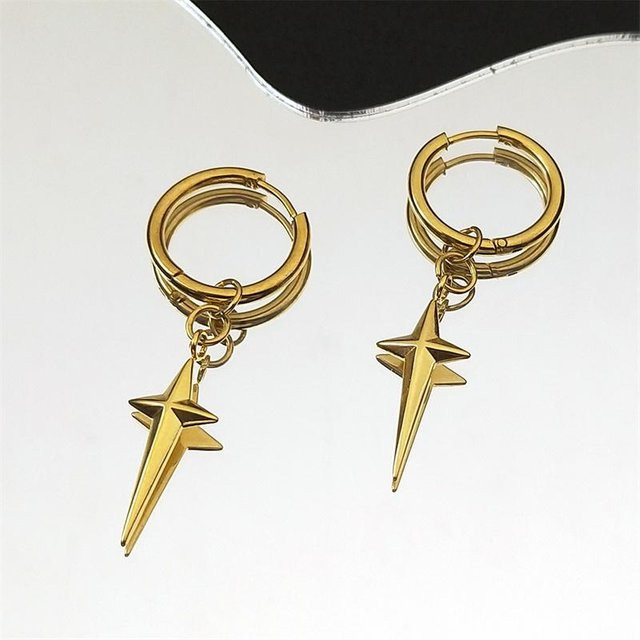 Lucky Star Jewelry Creolen Edelstahl, Goldfarben, Zirkonia, Damen - Bild 1