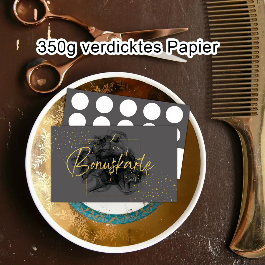 25 Stück Gold Seal Points Loyalty Karten aus Papier für Business-Kunden und Dienstleister wie Friseure oder Nagelstudios - Bild 3