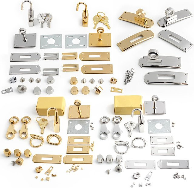 DUTRIEUX Edelstahl Taschenschloss Set in Silber für Handtaschen und Geldbörsen - Bild 1