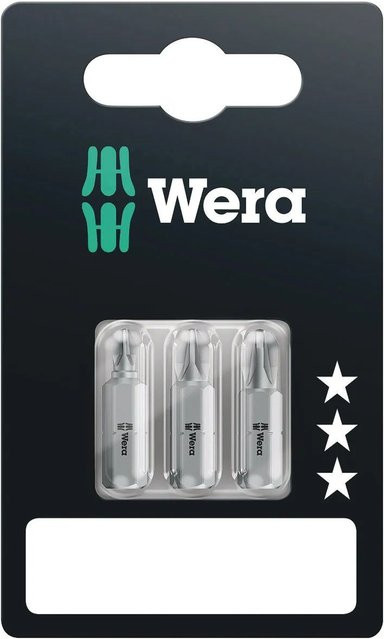 Wera Kreuzschlitz-Bit-Set 855/1 Z, 3-teilig, PZ1 / PZ2 / PZ3 x 25 mm, mehrfarbig - Bild 1
