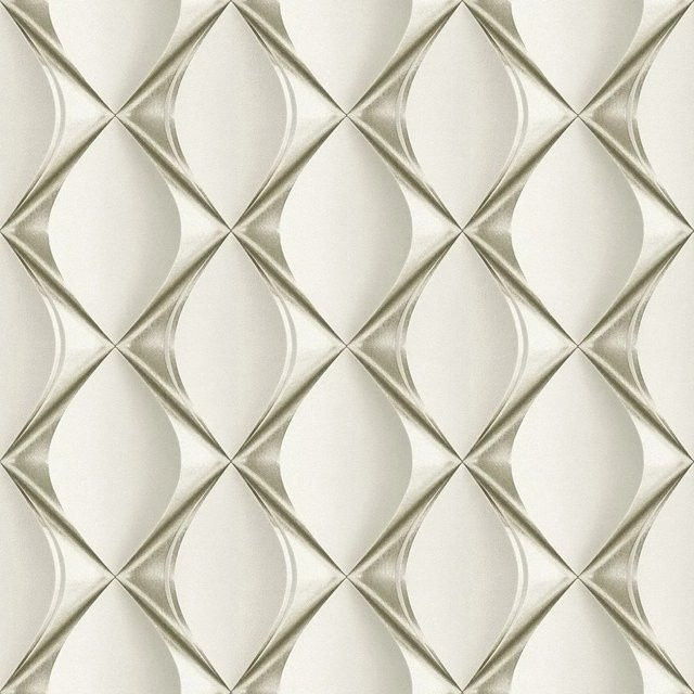 Profhome 3D Tapete Grafisch Matt in Beige und Platin Hell-Grau, Non-Woven, 0,53 m x 10,05 m - Bild 1