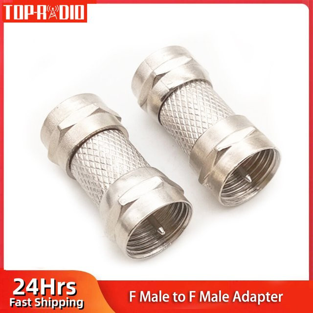 F-Typ Stecker auf F-Stecker Adapter aus Zinklegierung in Silber für RF Koaxial TV SAT Verbindungen - Bild 1