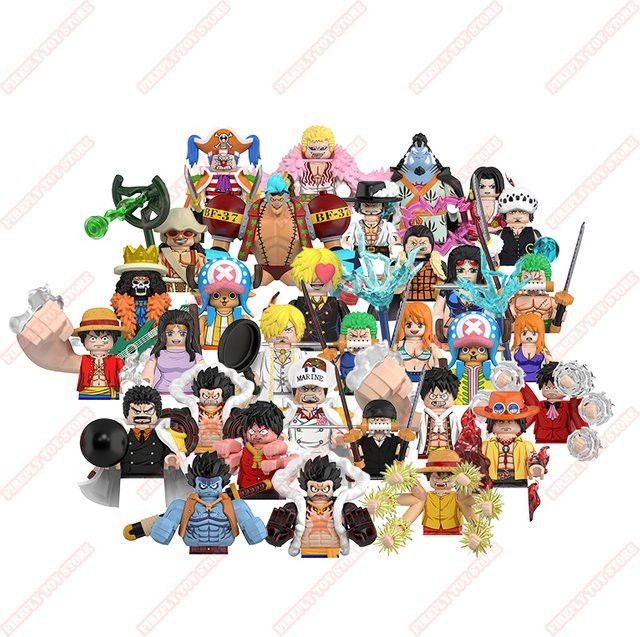 Bandai One Piece Anime Action Figuren Set mit Ruffy, Chopper, Zoro, Robin, Nami, Buggy und Sanji in Multicolor - Bild 1