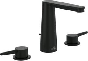 Villeroy & Boch Dreiloch-Waschtischarmatur Conum mit Zugstangen-Ablaufgarnitur in Matt Black - Bild 1