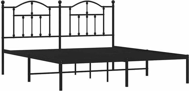 vidaXL Bettgestell aus Metall mit Kopfteil in Schwarz, B/T/H: 180 x 200 x 97 cm (Höhe Kopfteil: 187 cm) - Bild 1