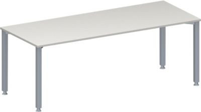 Schäfer Shop Genius Konferenztisch MODENA FLEX, rechteckig, höhenverstellbar, Farbe: lichtgrau/weißaluminium RAL 9006, B/T/H: 200 x 80 x 72-84 cm - Bild 1