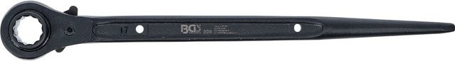 BGS Gerüstbauer-Knarre aus Chrom-Vanadium-Stahl in Schwarz mit SW 17 x 19 mm - Bild 2