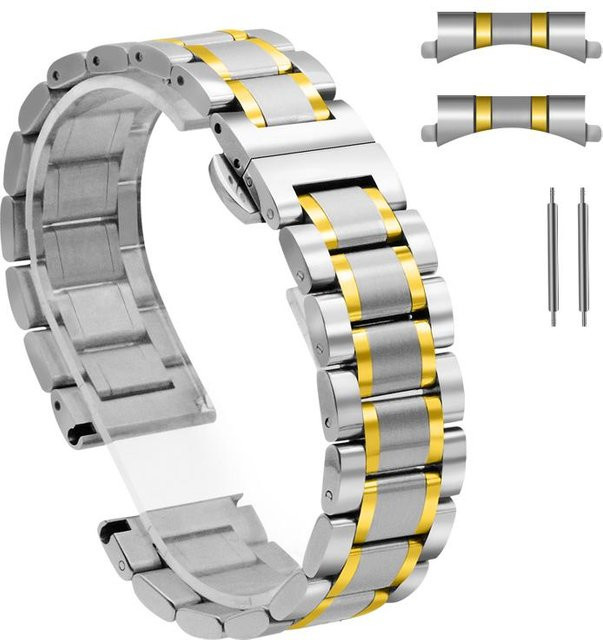 Uhrenarmband Edelstahl, silber/gold, Unisex - Bild 1