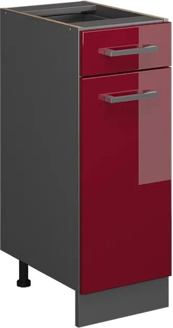 Vicco Küchenunterschrank R-Line mit Schublade und Tür in Anthrazit und Bordeaux Hochglanz, Breite: 30 cm - Bild 2