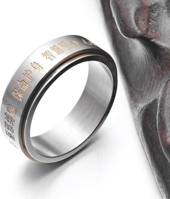YIRAN Jewelry Ring Titanstahl, Schwarz, Unisex - Bild 1