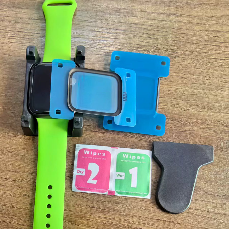 Displayschutzfolie und Positionierungsgerät für Apple Watch Serie 11 bis 2 sowie Ultra und SE (40mm bis 49mm) - Bild 2