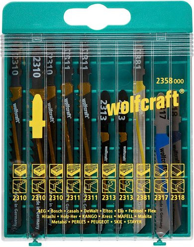 Wolfcraft Stichsägeblatt-Set aus Schnellarbeitsstahl und Kohlenstoffstahl für Holz, Kunststoff und Metall, mehrfarbig - Bild 1
