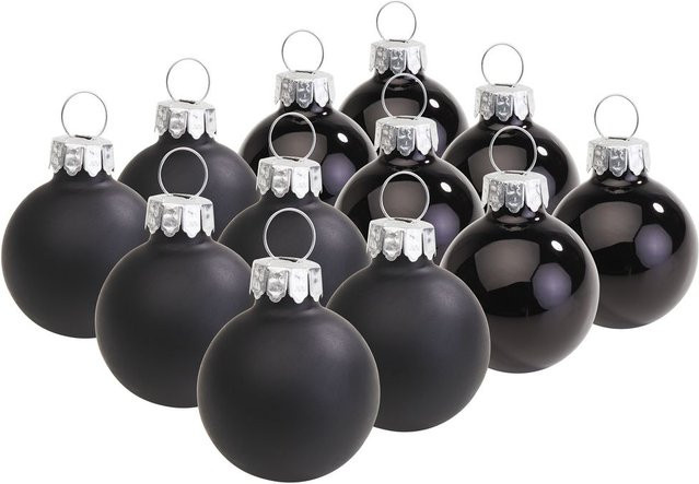 VBS Weihnachtskugeln Mini aus Kunststoff in Schwarz, Durchmesser: 3 cm - Bild 1