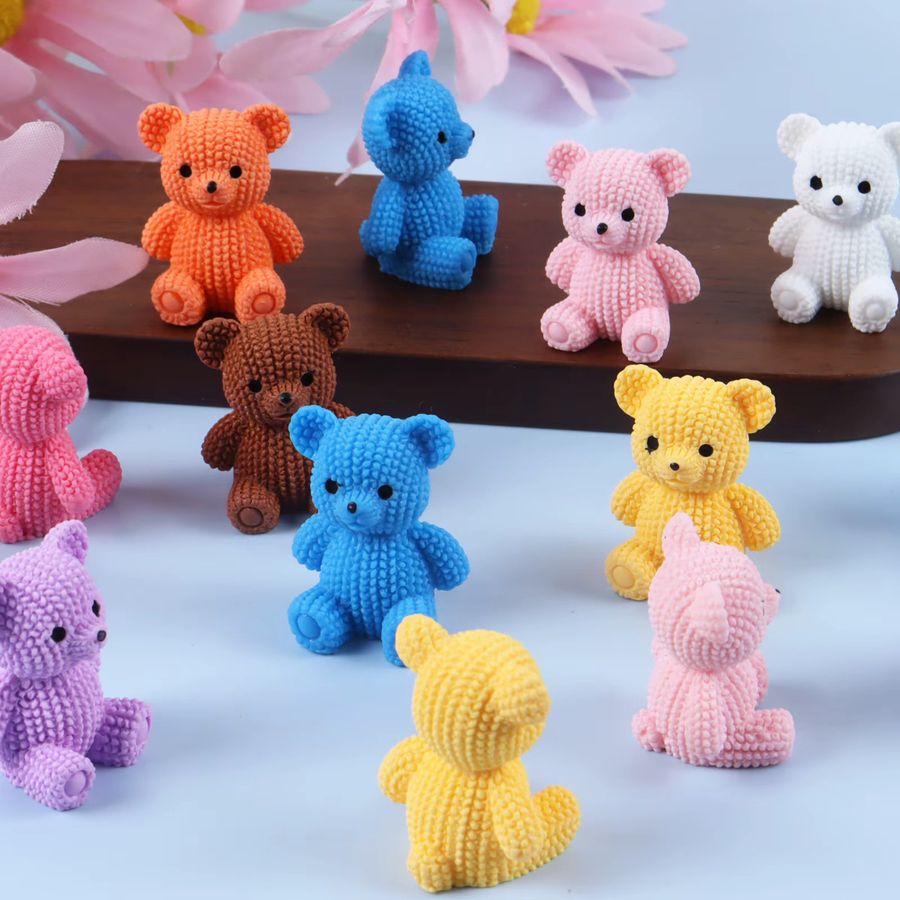 3 Stück DUTRIEUX Cartoon-Bären-Anhänger in Braun als 3D-DIY-Plüsch-Zubehör zum Basteln und Dekorieren - Bild 3