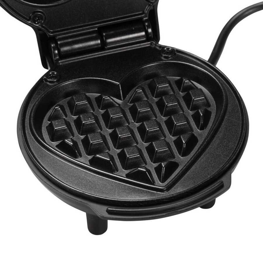 Pocoline Waffelautomat Herzform in Schwarz aus Metall und Kunststoff, B/H/L: 12,7 x 8,5 x 16,5 cm - Bild 2