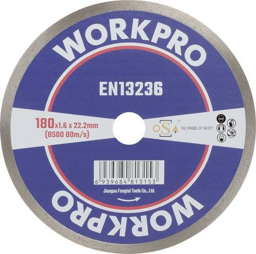 WorkPro GSOSCR-3 Diamanttrennscheibe Blau Durchmesser: 180 mm für Keramik, Porzellan, Marmor, Mauerwerk, Glas, Kalkstein und Granit - Bild 1