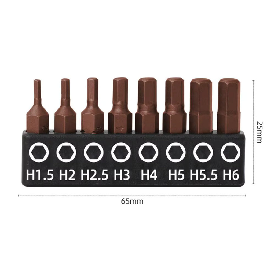 S2 Stahl Schraubendreher-Bits-Set für Ratschenschlüssel mit Phillips, Schlitz, Sechskant und Torx in Braun - Bild 3