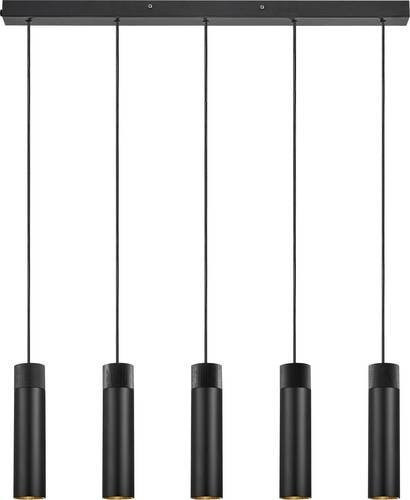 Nordlux Tilo Pendelleuchte GU10 Schwarz mit Holzdetails, höhenverstellbar - Bild 1