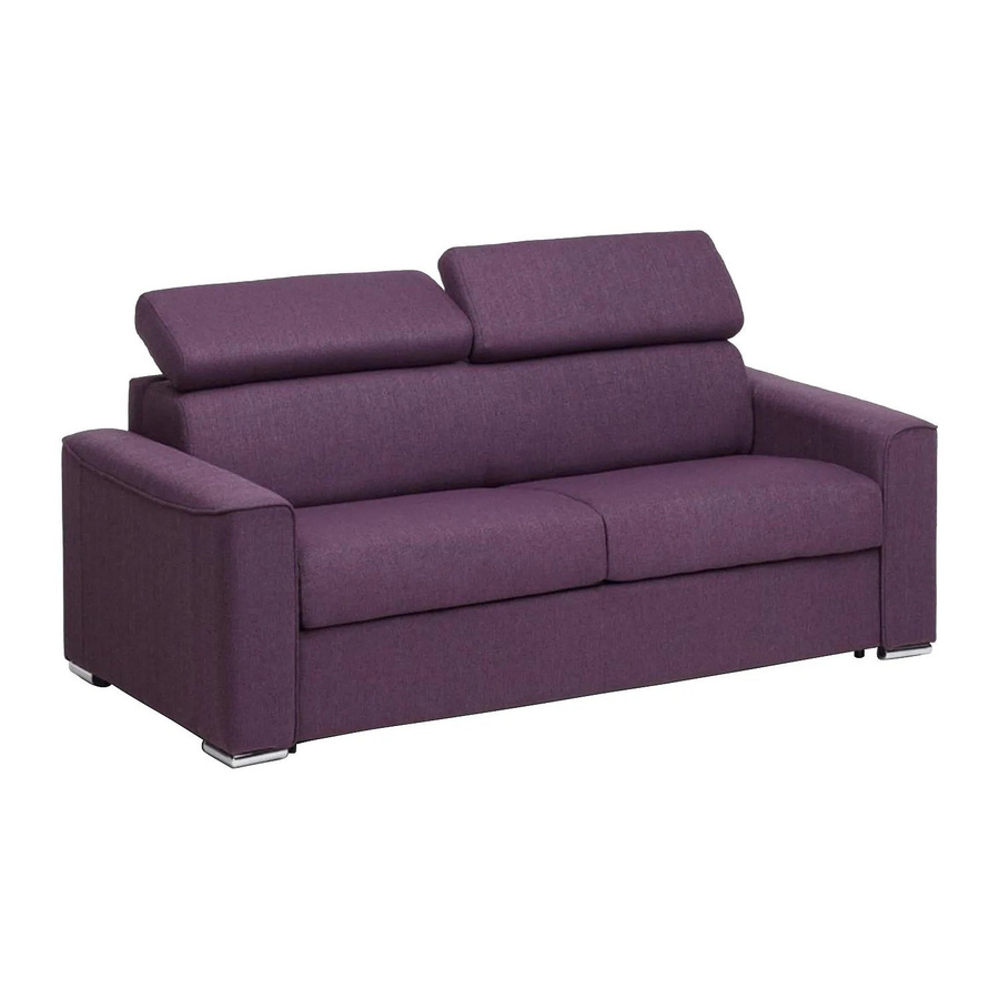 Vente-unique Schlafsofa Vizir in Violett mit Stoffbezug und Schaumstoffpolsterung, Breite: 196 cm - Bild 2