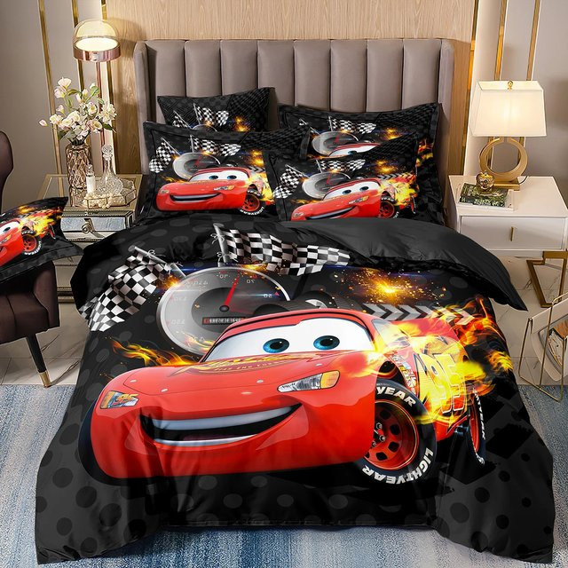 BEAST KINGDOM Bettwäsche-Set mit Auto-Motiv in Rot, bestehend aus Bettbezug und Kissenbezug, B/H: 135 x 200 cm - Bild 1