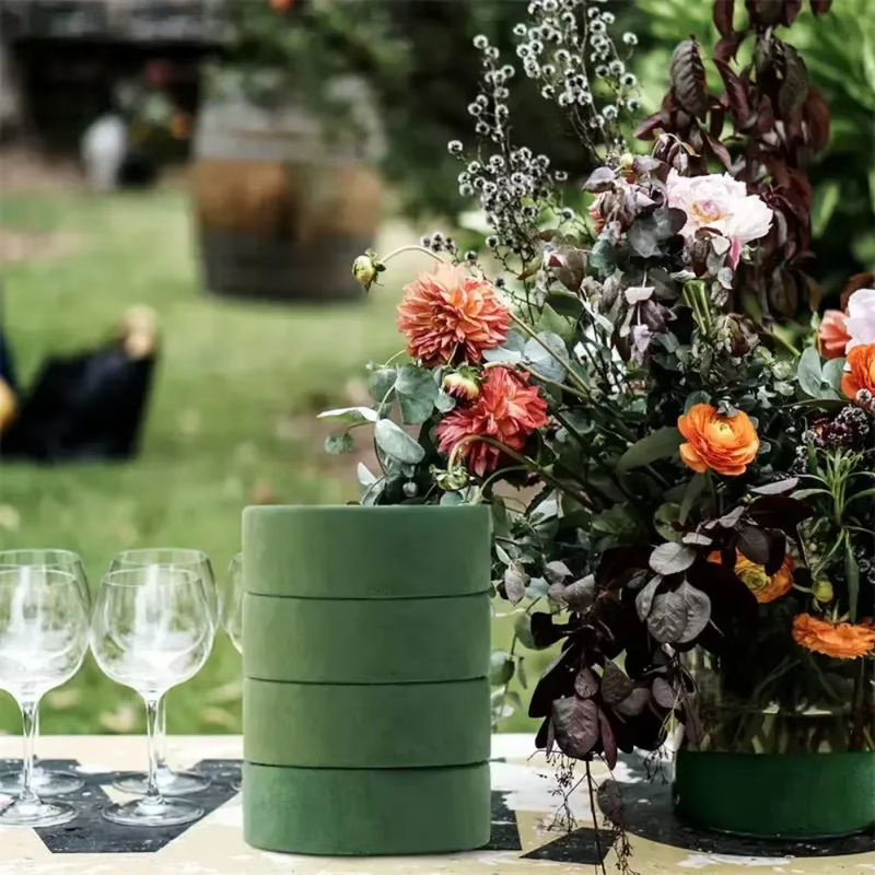 Runde Schaumstoffblöcke in Grün für DIY Blumenarrangements und Dekorationen für Hochzeit oder Party, Durchmesser: 16,51 cm - Bild 4