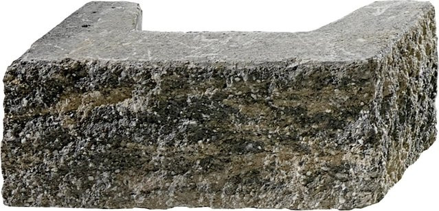 Kann Bruchsteinmauer Pfeilerelement aus Beton in Grau-Anthrazit, B/T/H: 37,2 x 18,6 x 15 cm - Bild 1
