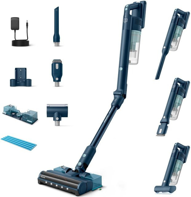 Philips Flex-it 5000 Series XC5244/10 Akku Staubsauger mit LED-Düse und Aquamodul in Blau - Bild 1