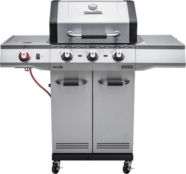 Char-Broil Advantage Pro S3 Gasgrill in Silber mit Seitenbrenner und Warmhalterist aus emailliertem Stahl und Gusseisen - Bild 1
