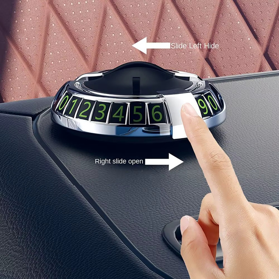 Universeller 2-in-1 Autotelefonhalter für das Armaturenbrett mit 360 Grad Rotation und multifunktionalem Parkplatz Nummernschild in Silber - Bild 3