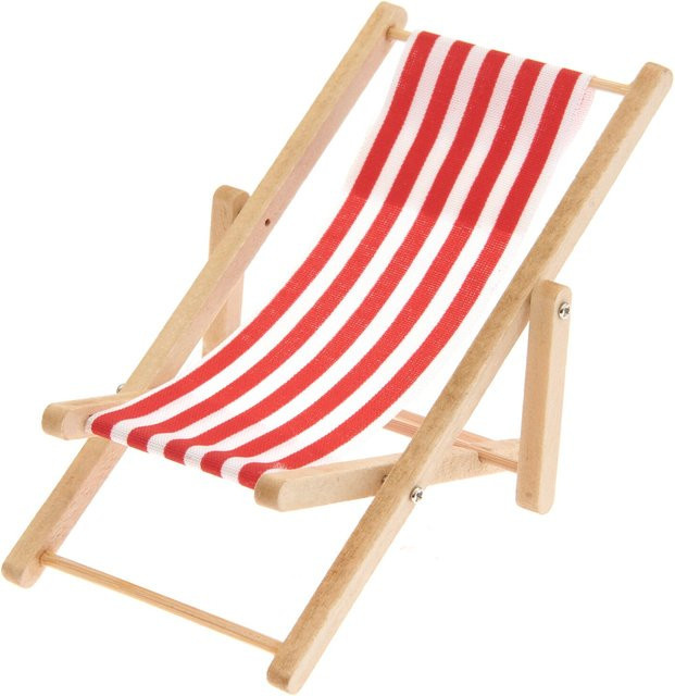 Rico Design Miniatur Strandliege gestreift Rot-Weiß - Bild 1