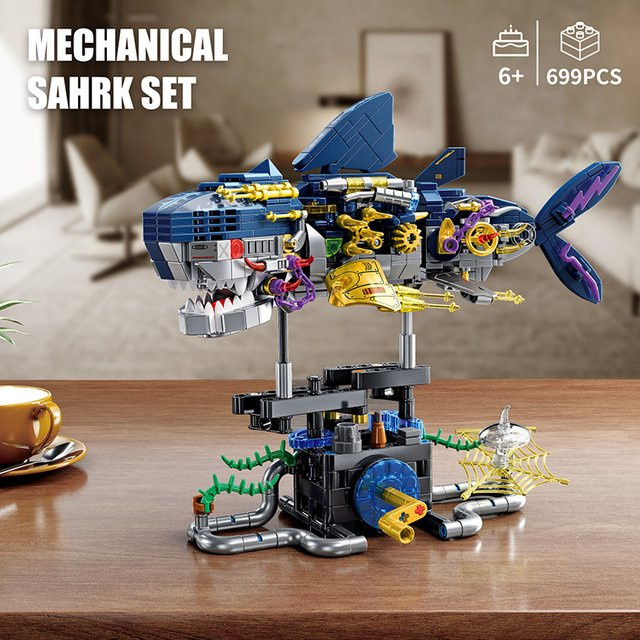 TYCOLE Mechanisches Hai-Modell, Baukasten-Set, 699 Teile, Meerestiere - Bild 1