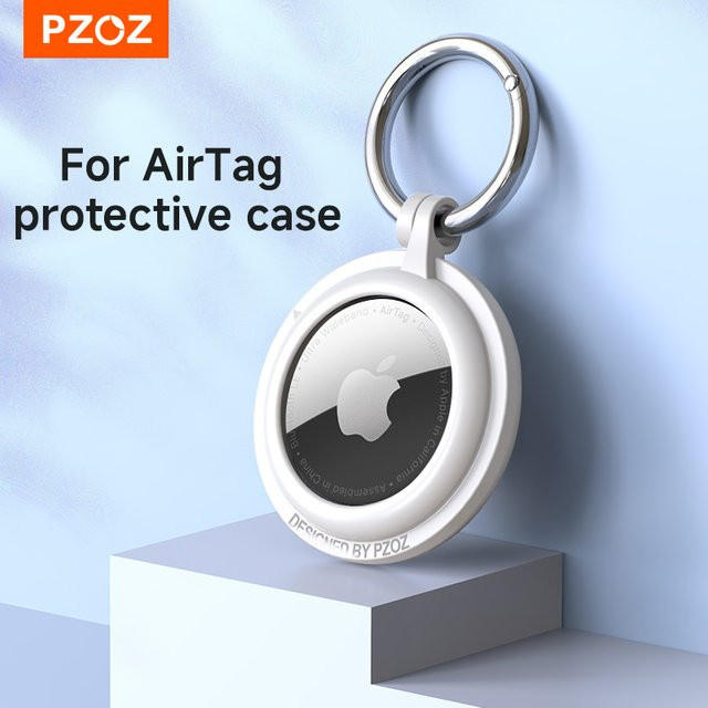 PZOZ Schutzhülle für AirTag Gen 1 und 2 mit Tracker-Schnalle und Schlüsselanhänger in Blau - Bild 1