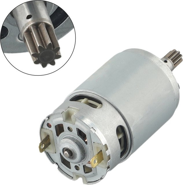 Worx Ersatzmotor RS-550VD H3 mit 8 Zähnen für elektrische Bohrmaschinen WU390 WX390 WX390.1 in Silber - Bild 1