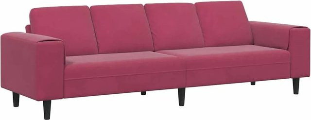 vidaXL Wohnzimmer Couch modern in Weinrot, B/T/H: 250 x 77 x 76 cm - Bild 1