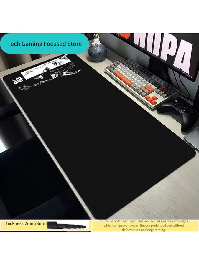 Potdemiel Japan Devil Mauspad XL in Schwarz als weiche Tastaturunterlage und Desktop-Mausmatte - Bild 7